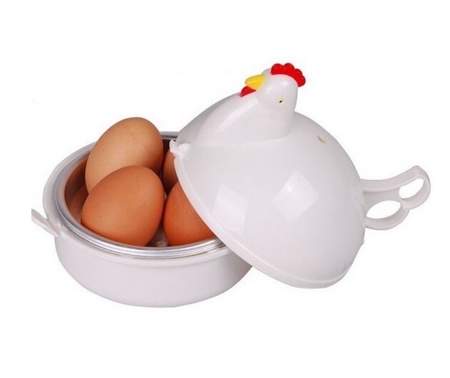 เครื่องต้มไข่รูปแม่ไก่ไมโครเวฟ ทํา ไข่ออนเซ็น ไมโครเวฟ (สีขาว)