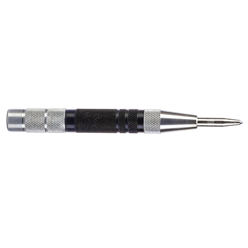 HORUSDY 2-Piece Adjustable Spring-Loaded Automatic Center Punch – 6.1" & 5.1", Black Chrome Finish