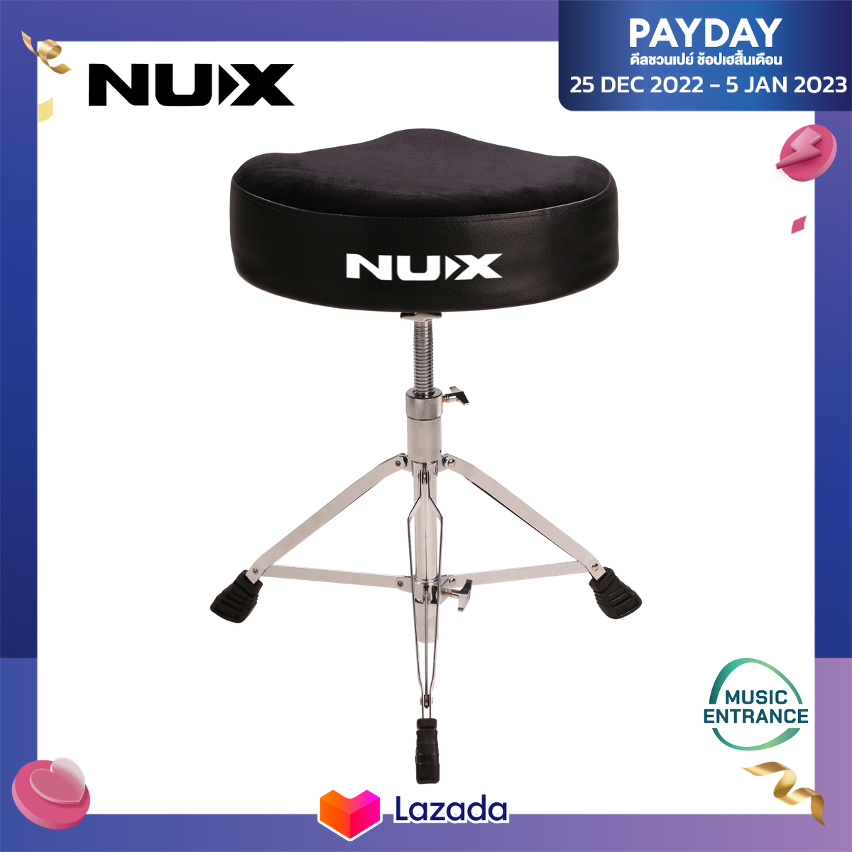 NUX NDT03 Drum Throne เก้าอี้กลอง Nux NDT03 Lazada.co.th