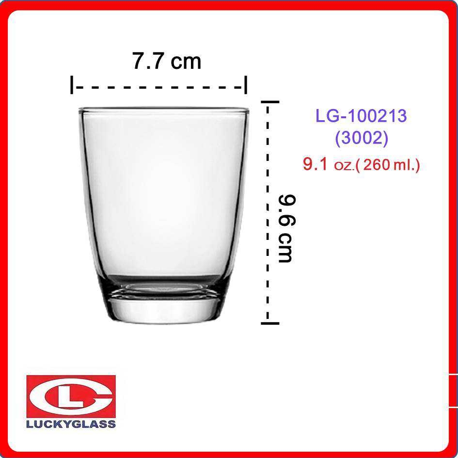 Lucky Glass แก้วน้ำใส แก้วน้ำดื่ม LG-100209(30001) แก้วเป็กช็อต classic ...