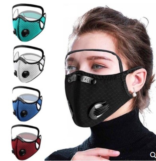 New Dust Mesh Mask Activated Carbon Filter Dust Outdoor Cycling Mask Anti-Fog Mask Face Dustproof Gas Protective Mask With Eyes Shield