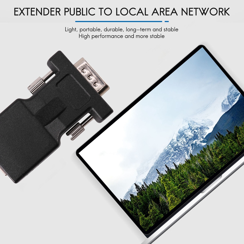 VGA Extender Male To LAN CAT5 CAT6 RJ45 Network Cable Adapter