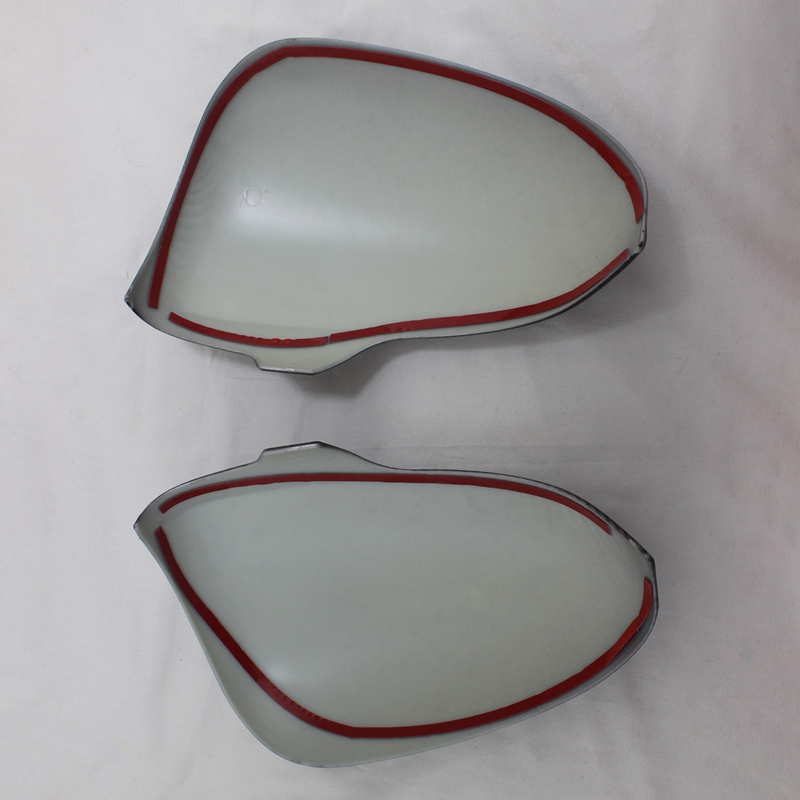 Car ABS Carbon Fiber Rearview Mirror Cover Cap Side Turn Signal Mirror