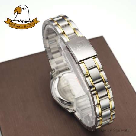 AMERICA EAGLE นาฬิกาข้อมือผู้หญิง สายสแตนเลส รุ่น AE024L - SilverGold/White