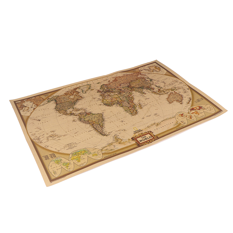 tantuoye MWJ World Map Vintage Matte Paper Kraft Antique Poster Wall ...