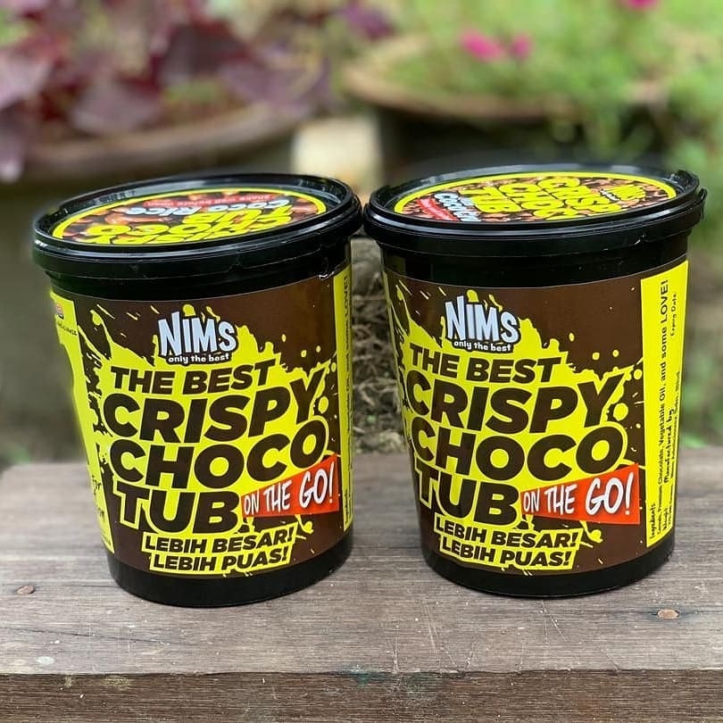 [แพ็ค 2 ] NIMS Crispy Choco Tubs ทั้ง 2 กระปุก โกโก้ครั้น, ราดช็อกโกแลต