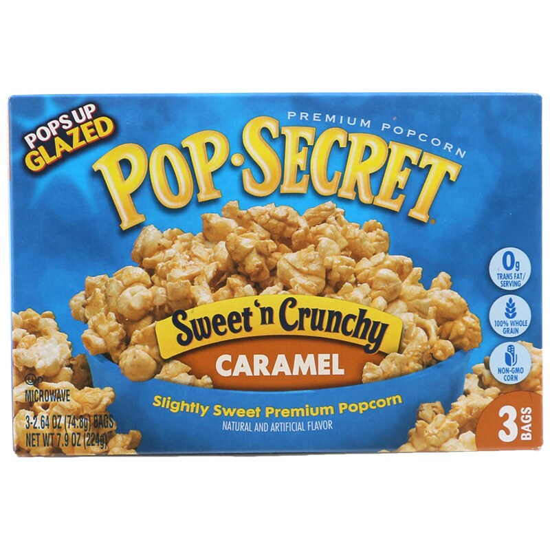 Pop Secret Microwave Popcorn Sweet Crunchy Caramel 225g.