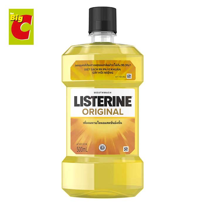 Listerine ลิสเตอรีน น้ำยาบ้วนปาก ออริจินัล 500 มล. Original 500ml by Big C