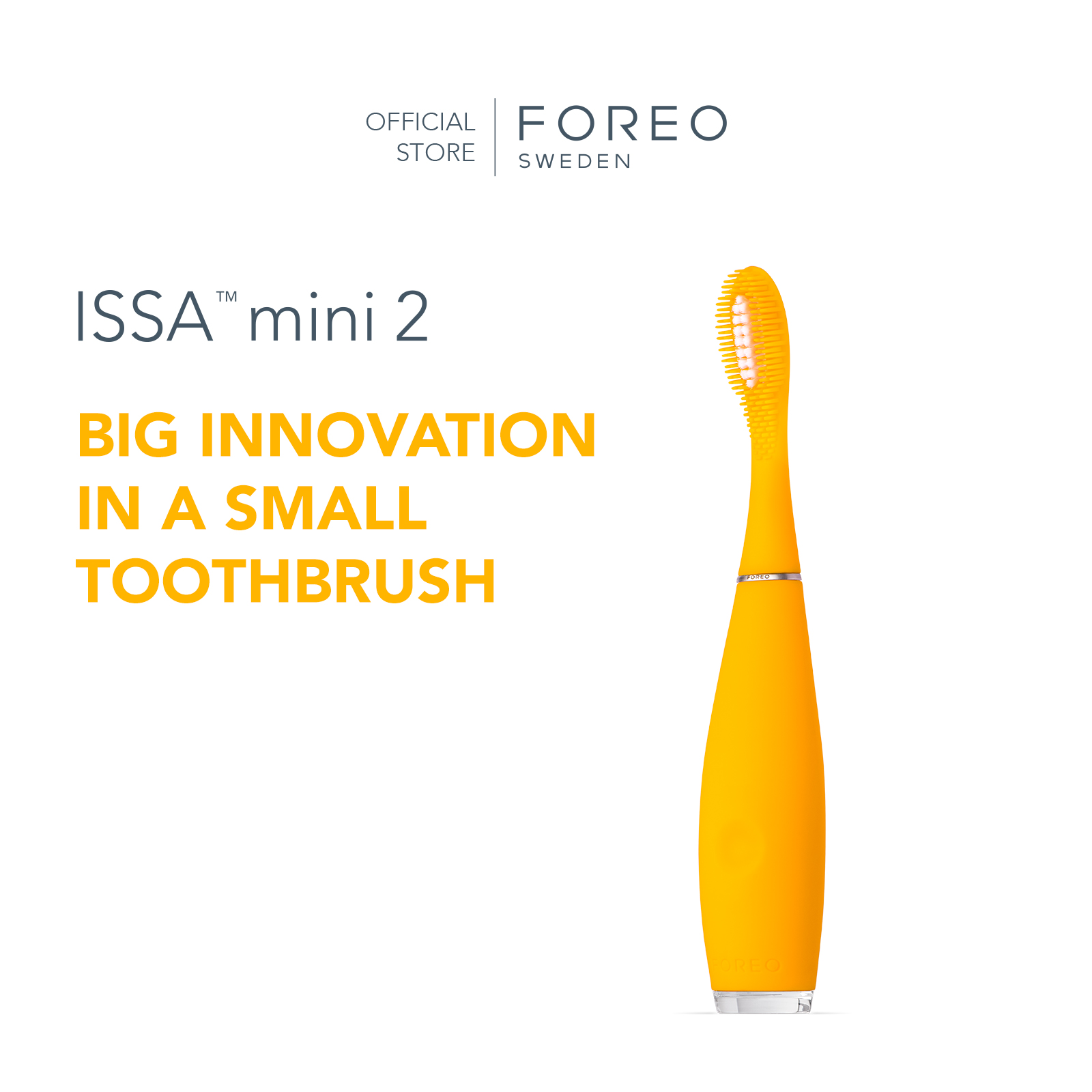 FOREO ISSA mini 2 Mango Tango แปรงสีฟันไฟฟ้า ฟอริโอ้ อิซซ่า มินิ 2 สีเหลือง