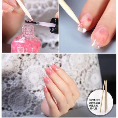 ยาทาเล็บ สีทาเล็บ Nail Polish Glitter 3D Nail Gel Polish 8 ml.  แถมฟรี!!! ผ้าเช็ดทำความสะอาดเล็บ ช่วยดูแลเล็บให้เล็บสะอาดลึก 1 กระปุก 32 แผ่น