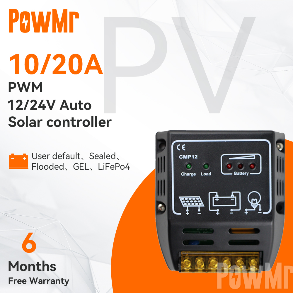 Powmr Mppt 20a Rv Solar Charge Controller Warranty Service 12v 24v Auto Solar Panel Regulator 0721