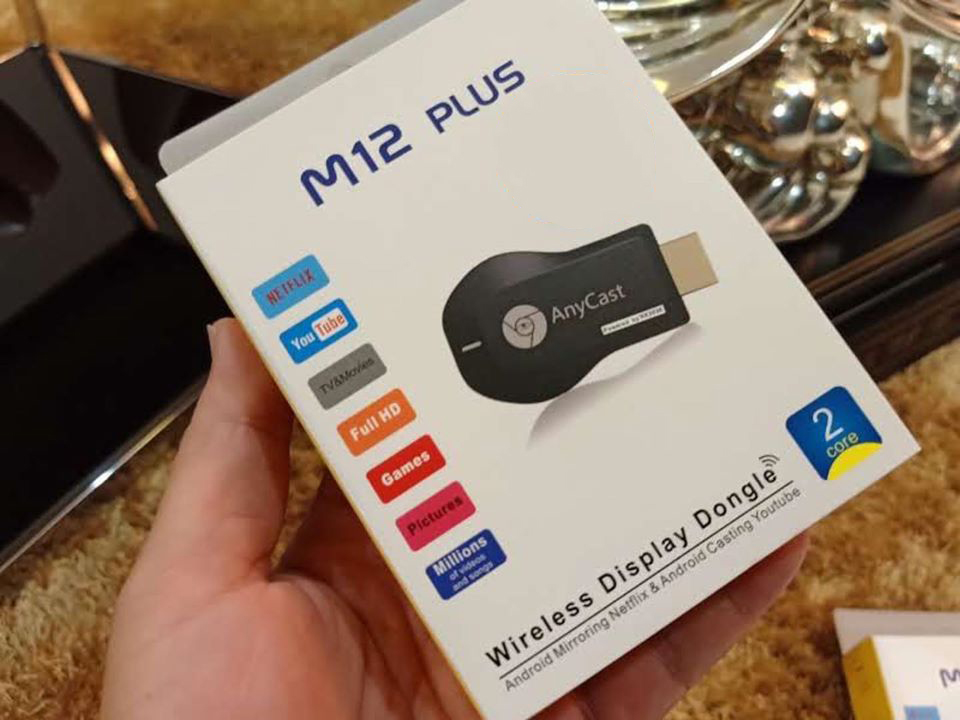 Anycast M12Plus เชื่อมต่อมือถือไปทีวี ต่อมือถือ ขึ้น โปรเจคเตอร์ ต่อ ...
