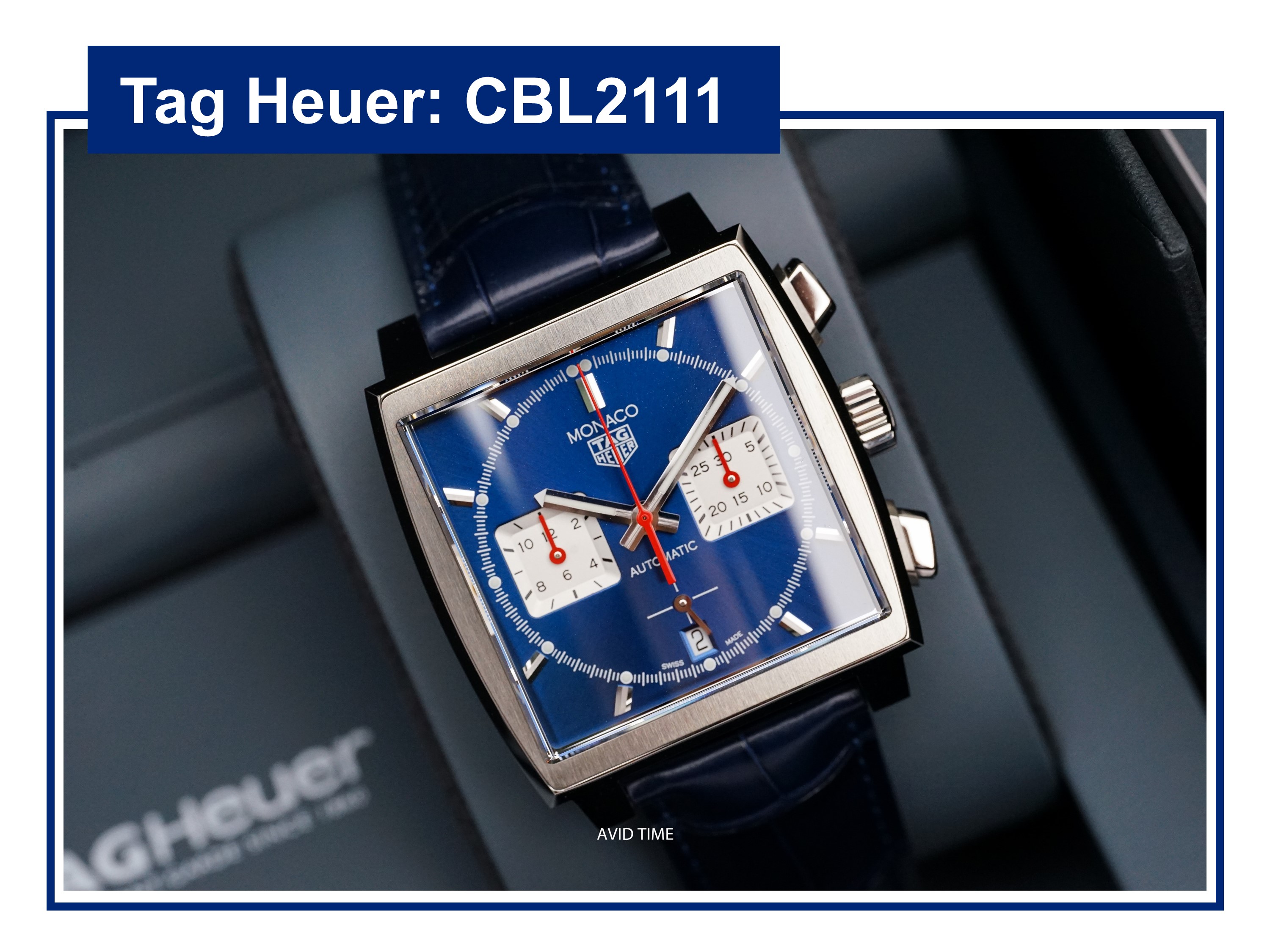 Tag Heuer Monaco 39mm Auto Calibre HEUER02 สีน้ำเงิน (CBL2111.FC6453) ใหม่​ มือ1 ประกันศูนย์