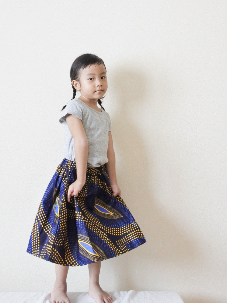 MERMEO |【SK-36】M(90-100)   African batik kids skirt | กระโปรงเด็กผ้าแอฟริกันบาติก