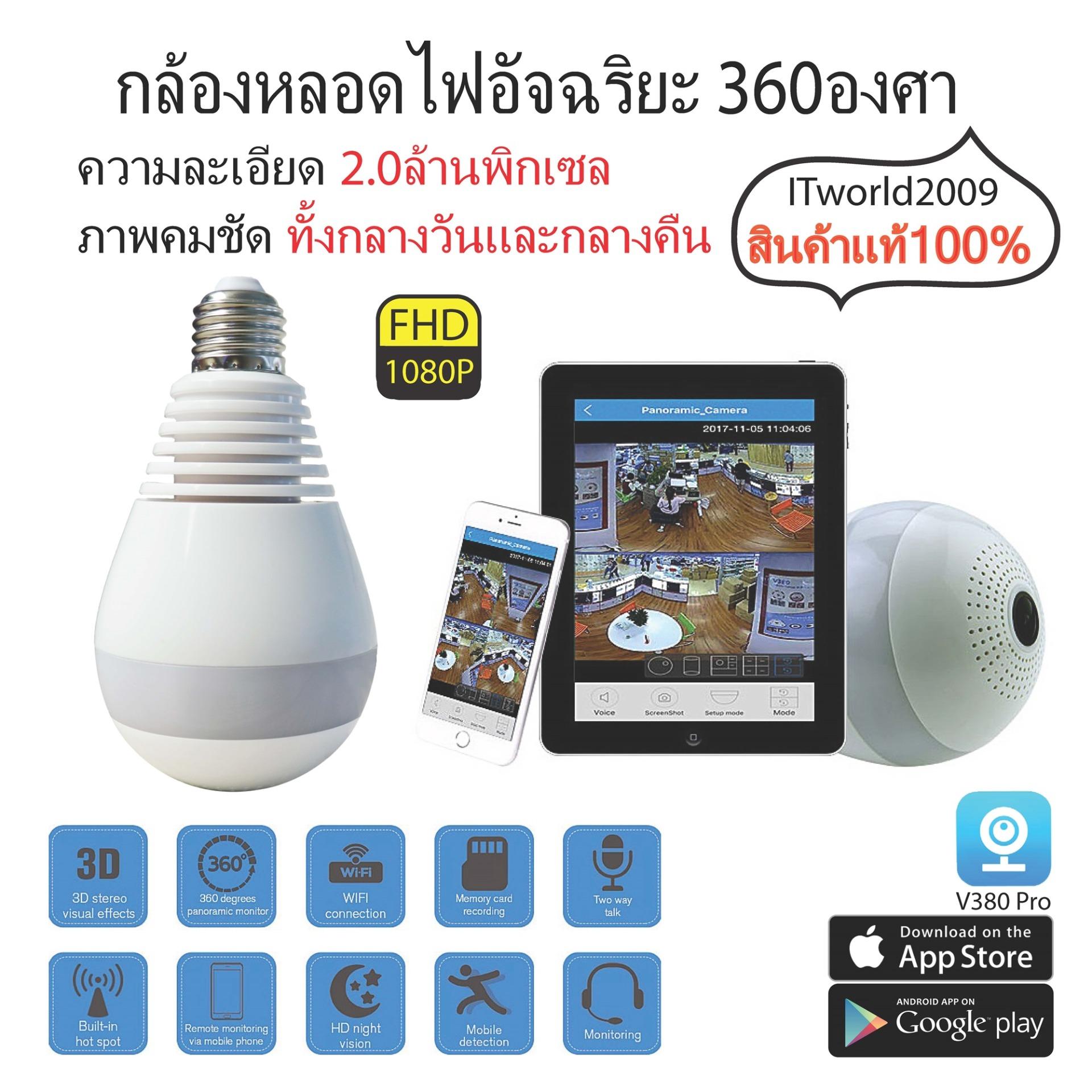 กล้องหลอดไฟอัจฉริยะ 360ํองศา Panoramic Camera R3608 2.0ล้านพิกเซล