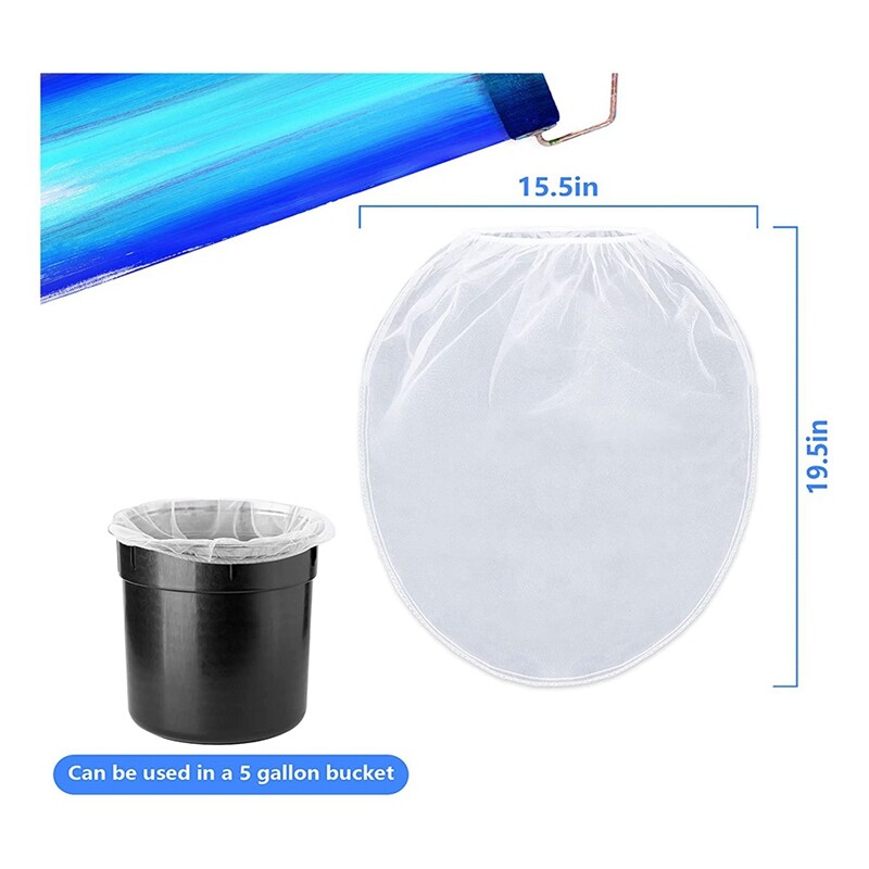 12 Pack 5 Gallon Paint Strainer Bags, Fine Mesh Filters Bag Elastic Top  Opening Strainer Bag for Use with Paint Sprayers