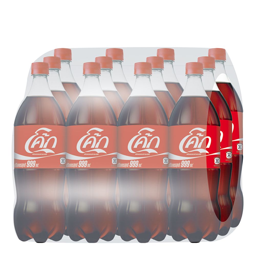 โค้ก เครื่องดื่มน้ำอัดลม ขนาด 999 มล. แพ็ค x 12 ขวด/Coke Soft Drink 999 ml. Pack x 12 bottles