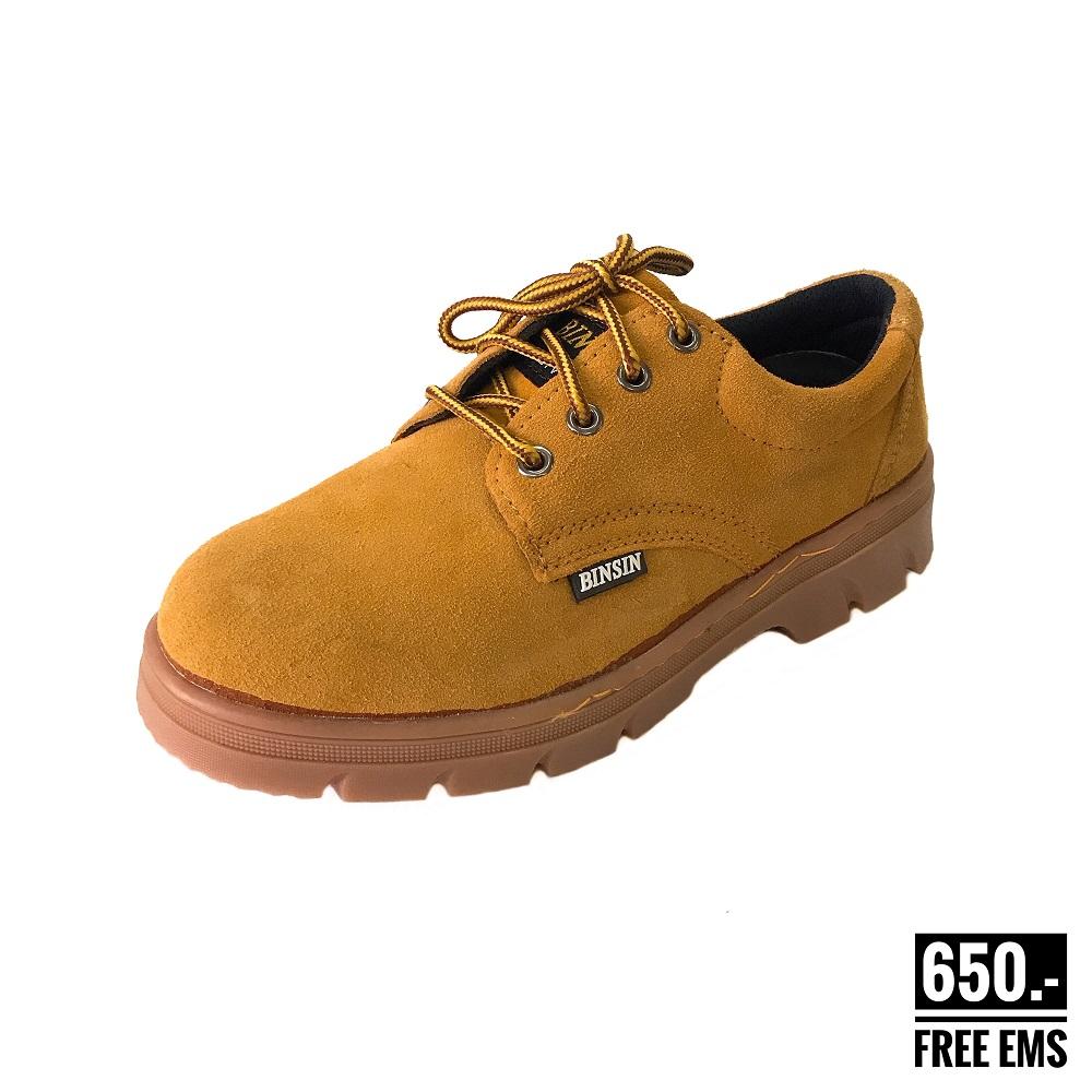 รองเท้าเซฟตี้ BINSIN MM9998 หนังกลับสีน้ำตาลแทน รองเท้า safety รองเท้านิรภัย รองเท้าหัวเหล็ก