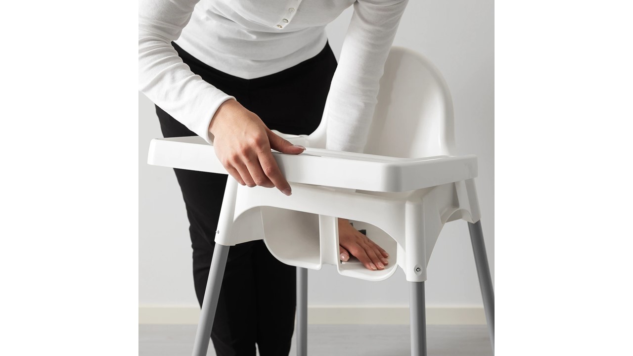 รีวิว ANTILOP White Highchair with tray, silver-colour white, silver-colour (เก้าอี้สูงพร้อมถาดวางอาหาร, สีเงิน ขาว, สีเงิน)