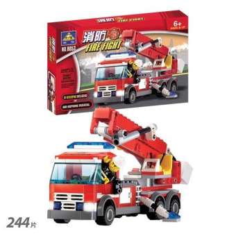 ProudNada Toys ของเล่นเด็กชุดตัวต่อเลโก้รถกระเช้าดับเพลิง KAZI FIRE FIGHT 244 PCS NO.8053