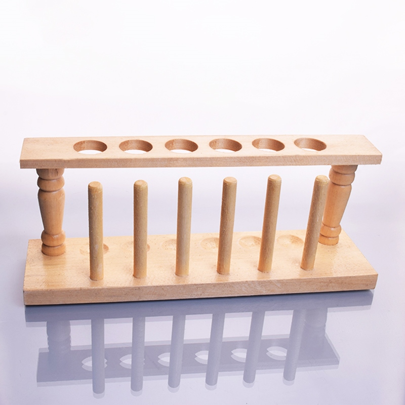 Wooden test tube rack for chemical experiment test tubes 22.5mmx6 holes