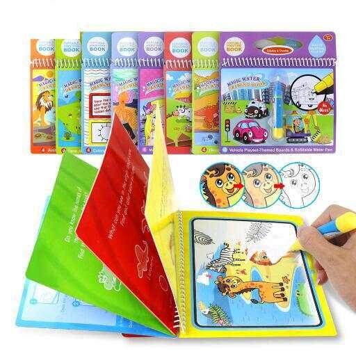 Magic Water Drawing Book Coloring Book Doodle  Magic Pen Painting Drawing Board For Kids Toys Birthday -HE DAO
