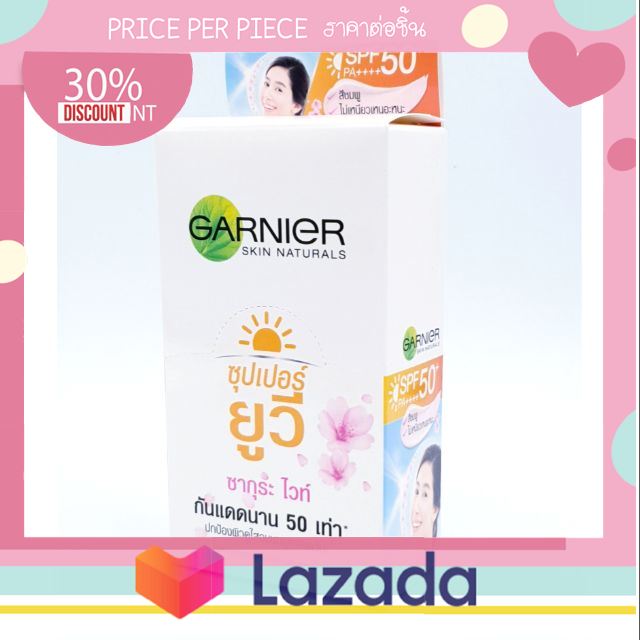 ..เหมาะสำหรับคุณ.. กานิเย่ สกิน แนทเชอรัลส์ ซากุระ ซุปเปอร์ ยูวี spf50 pa++ สีชมพู 7 มล 6ซอง ..สินค้าเกรดพรีเมี่ยม คุณภาพดี..