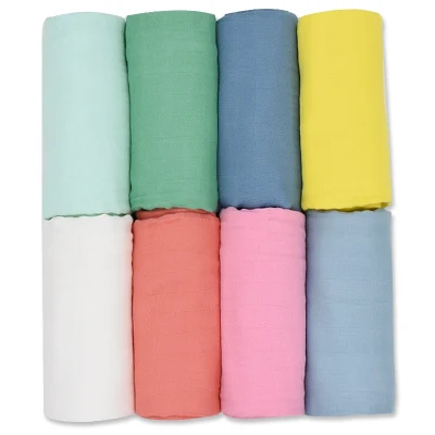 Solid Color Baby Swaddle Bamboo Cotton Swaddle Muslin Blanket Newborn Accessories Soft Swaddle Wrap Baby Bedding Bath Towel