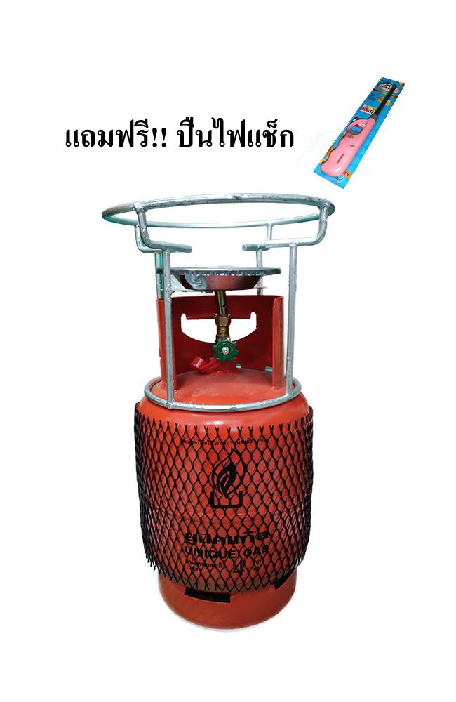 ถังแก๊ส4kg ยูนิคแก๊ส ถังใหม่+โครง+ฝักบัว ไม่มีน้ำแก๊ส ถังแก๊ส4กก. ถังแก๊ส4กิโล