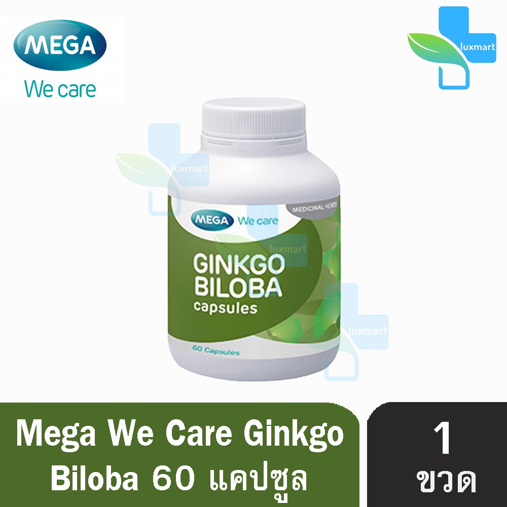 Mega We Care Ginkgo Biloba 60 เม็ด (1 กระปุก) เมก้า วี แคร์ สารสกัดจากใบแป๊ะก๊วย
