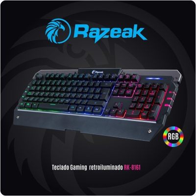 Razeak RK-8161 คีย์บอร์ดสำหรับเกม เกมมิ่ง คีย์บอร์ด Gaming ergonomic Keyboard ปรับไปได้ 9 แบบ Razeak RK-8161 คีย์บอร์ดสำหรับเกม เกมมิ่ง คีย์บอร์ด Gaming ergonomic Keyboard ปรับไปได้ 9 แบบ