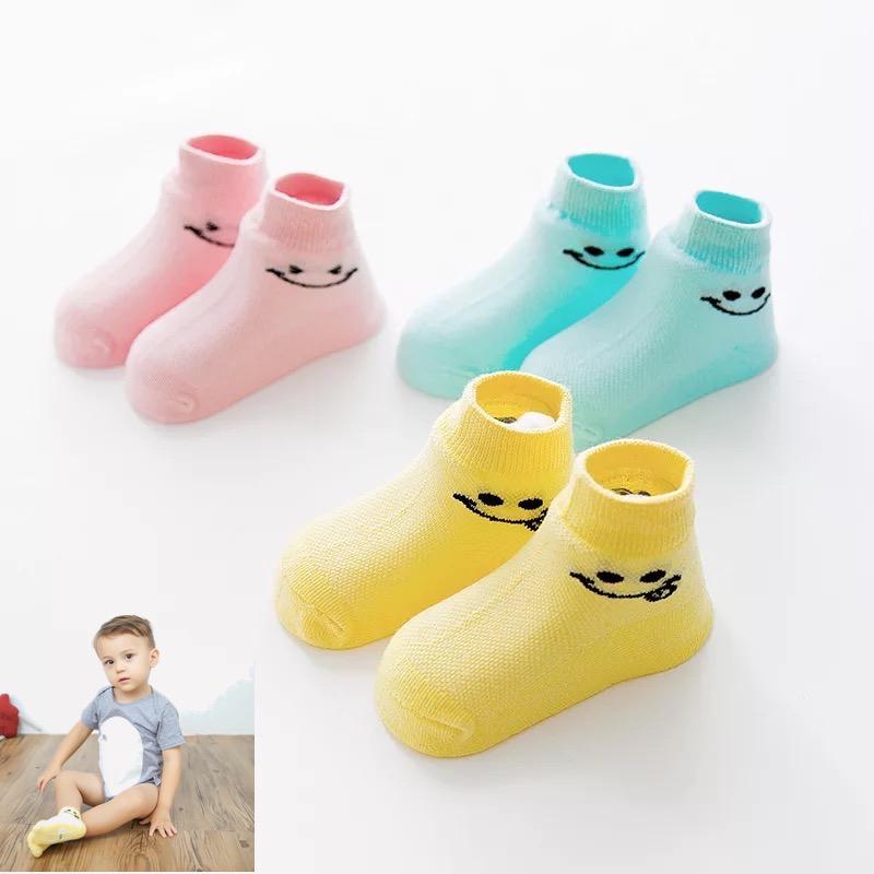 ถุงเท้าเด็ก ถุงเท้าเด็กแรกเกิด ถุงเท้าเด็กกันลื่น ❤️ I'm Baby  ถุงเท้าแฟชั่นเกาหลี 1เซต3คู่3สี ผ้านิ่มใส่สบาย size（แรกเกิด－3 ปี）