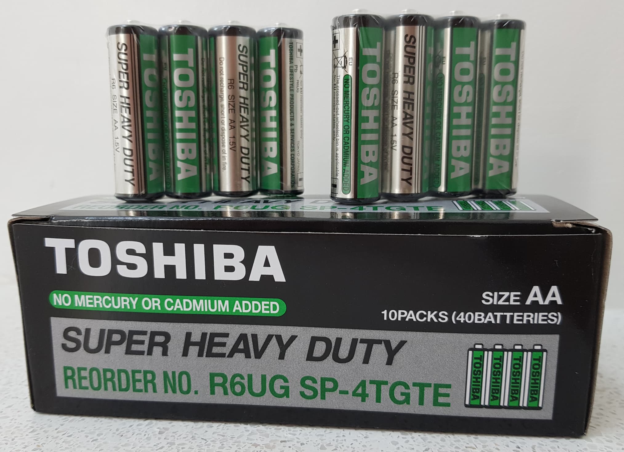 ถ่าน AA Toshiba (โตชิบา) Super Heavy Duty Pack 40 ก้อน 1 กล่อง