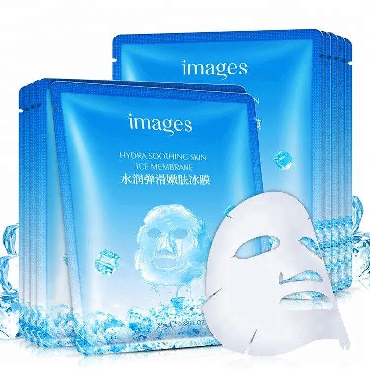 *พิเศษ ซื้อ 10 แถม1แผ่น* มาส์กหน้าสูตรเย็น มาส์กน้ำแข็ง Mask Ice   ผิวเนียน ขาว ใส ผิวเนียนนุ่มชุ่มชื้น  กระชับ รูขุมขน เย็นสบายผิวหน้า