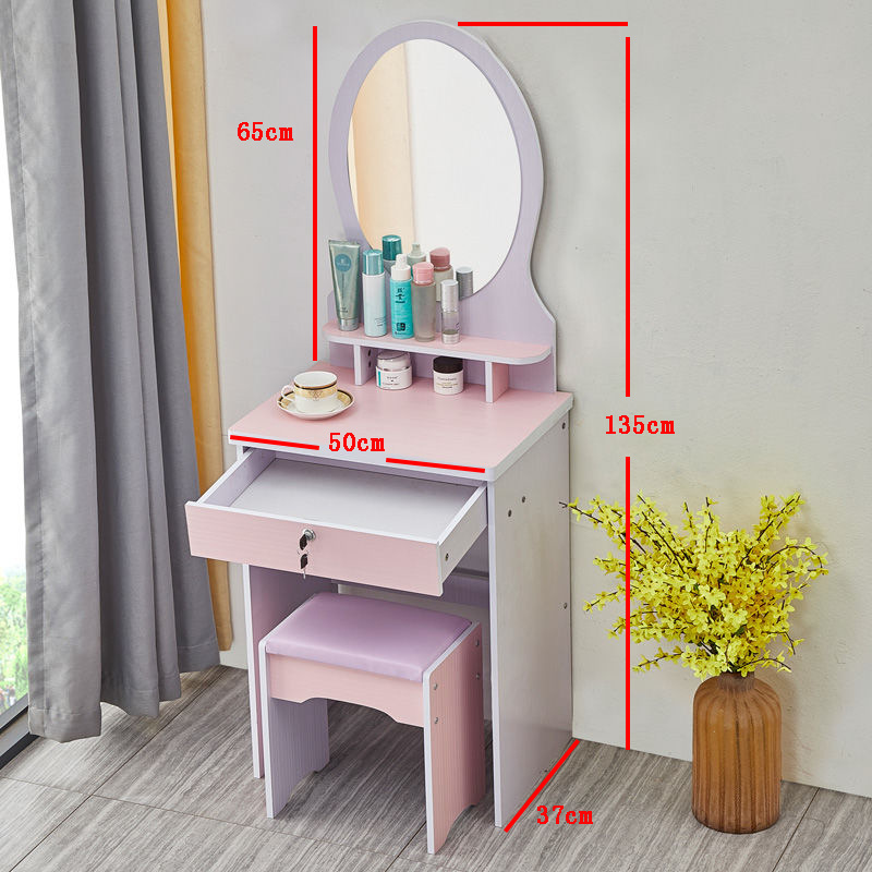 โต๊ะเครื่องแป้ง ชุดเครื่องแป้งที่เรียบง่ายสำหรับการแต่งหน้า โต๊ะเครื่องแป้งพร้อมกระจกและเก้าอี้สไตล์นอร์ดิก
