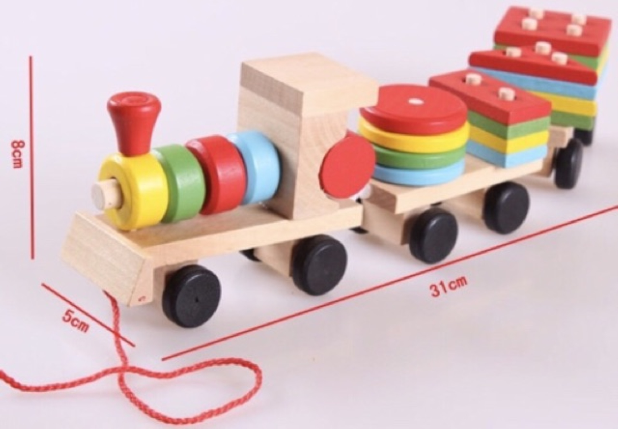 ✎❏☒  🚚ส่งฟรี 📌 ของเล่นไม้ รถไฟอันปังแมน(แม่เหล็ก) -รถไฟบล็อคเสียบฆ้อนทุบ(ของเล่นลากจูงบล็อกต่อ)