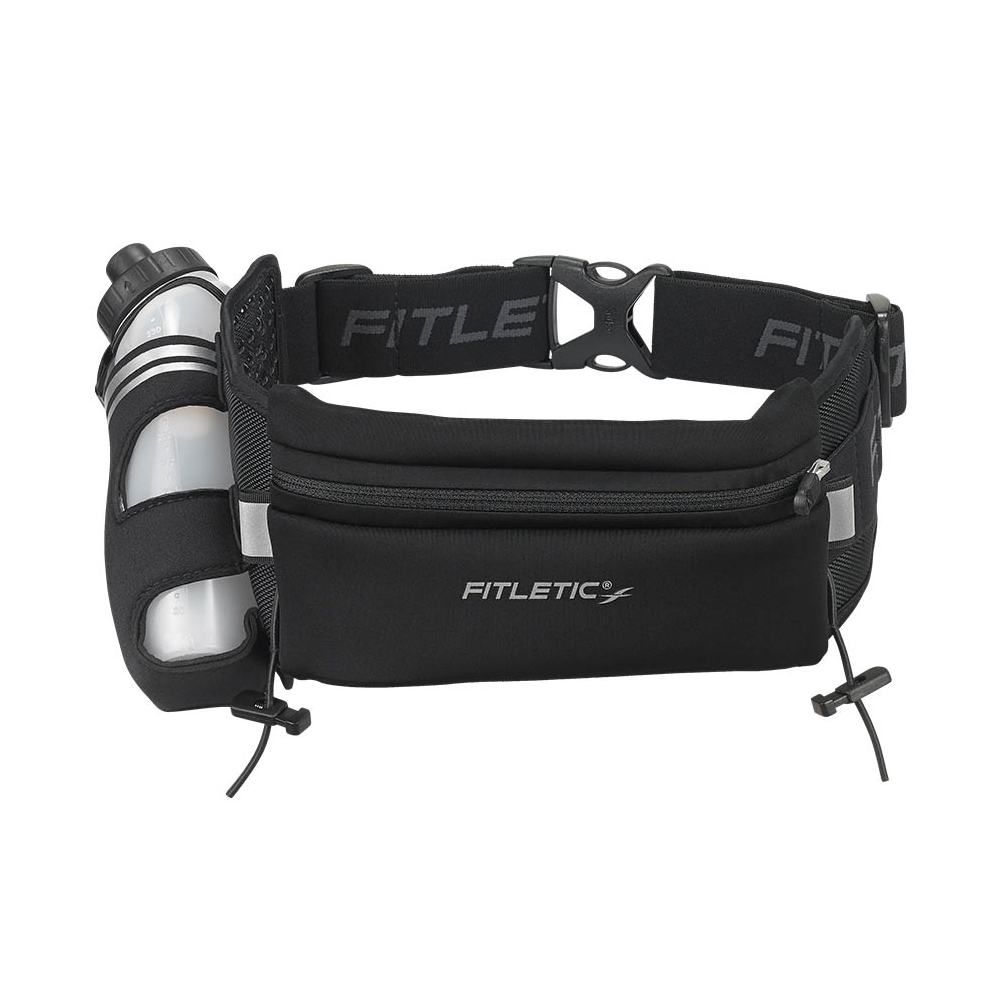 Fitletic Fully Loaded Water and Gel Belt (Black) กระเป๋าคาดเอวมีขวดน้ำ BananaRun