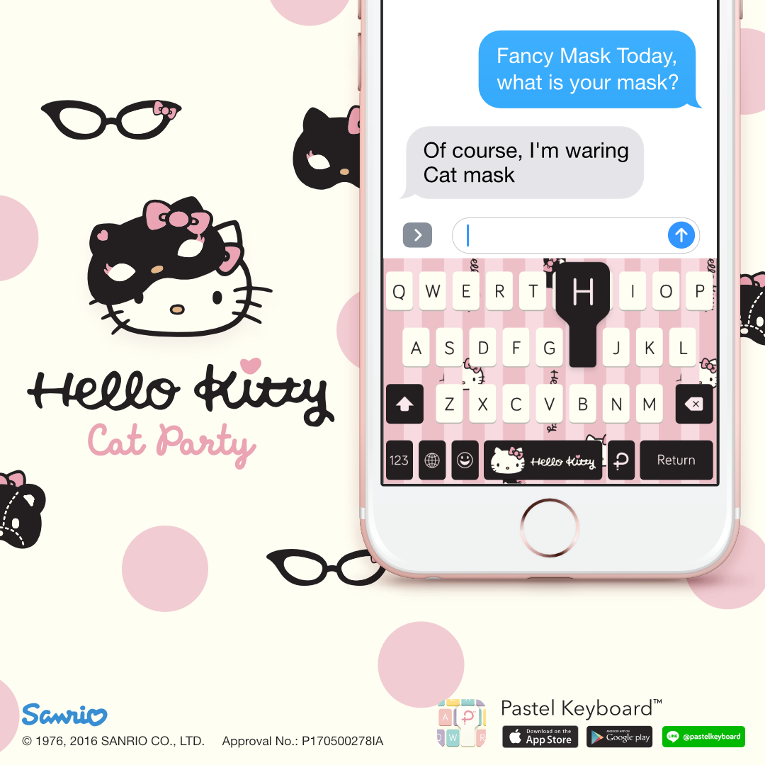 Hello Kitty Cat Party Keyboard Theme⎮ Sanrio (E-Voucher) for Pastel Keyboard App