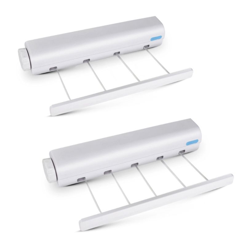 Clothes Line Drying Racks Wall Mounted 4/5 Clothes Line Retractable ...