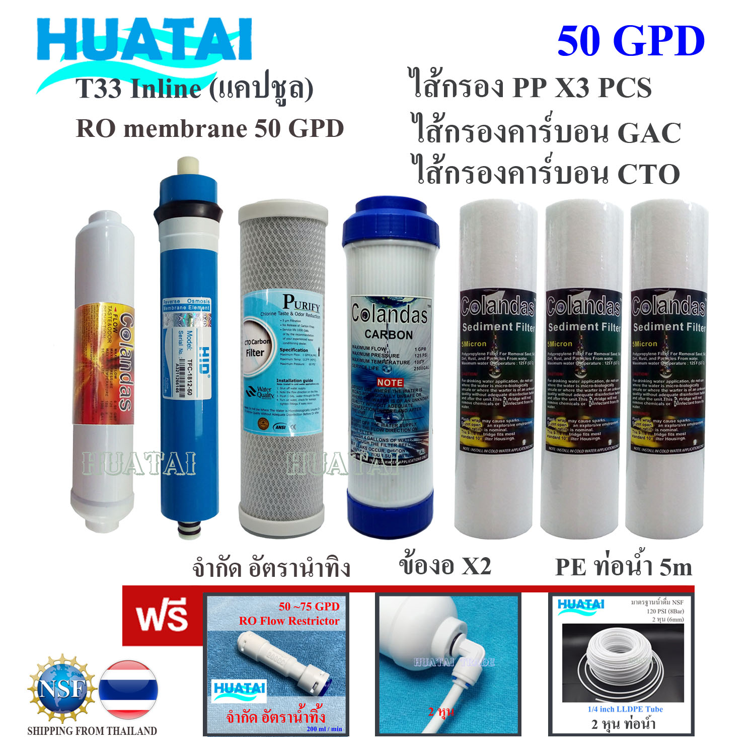thumbnail image 2 of SC Water Products RO Membrane & DI Resin Kit – 10 PP GAC CTO, 50-150 GPD, MB115 2 of 4