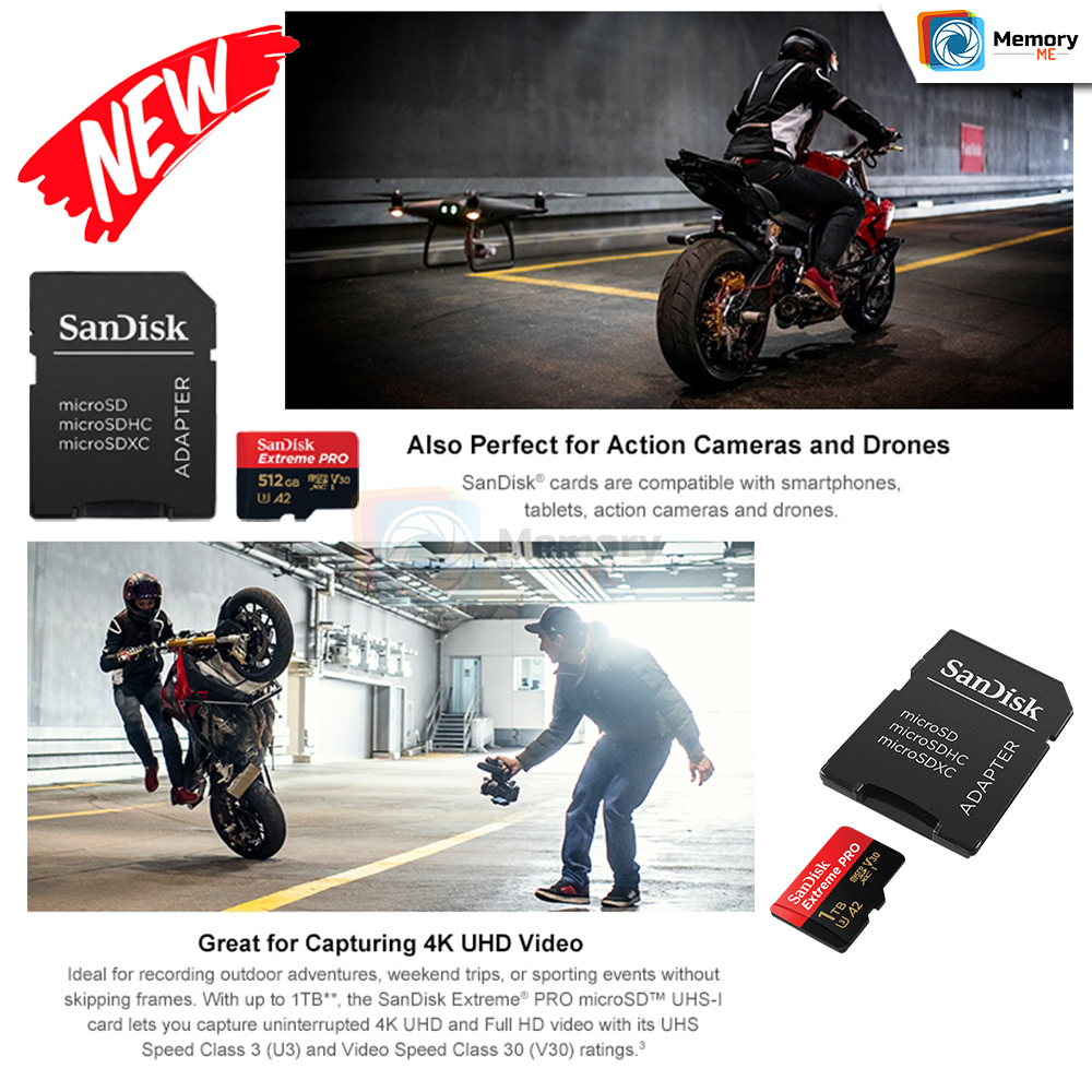 SANDISK Micro SD card Extreme PRO 32GB 64GB 128GB 256GB 512GB 1TB