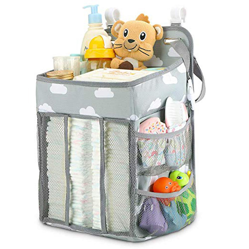 Multifunction Baby Diaper Organizer Newborn Crib Hanging Storage Bag Waterproof Infant Cot Nappy Changing Pocket Pouch Baby Bedding Set