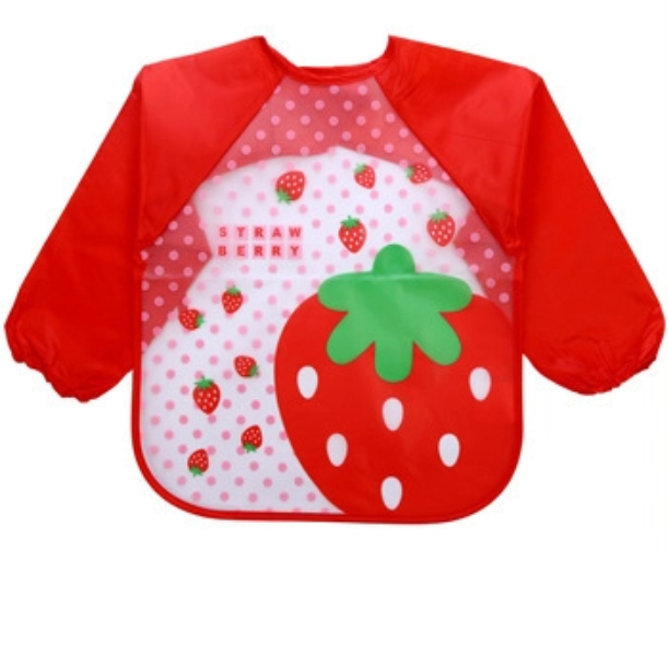 ผ้ากันเปื้อนเด็กแขนยาวคุณภาพสูง    High Quality Long-Sleeved Waterproof Kids Bib  สีวัสดุ สตรอเบอร์รี่ (Strawberry)อายุขั้นต่ำที่แนะนำ One Sizeขนาดของเสื้อผ้าเด็ก One Sizeอายุสูงสุดที่แนะนำถึง 0-5 Years