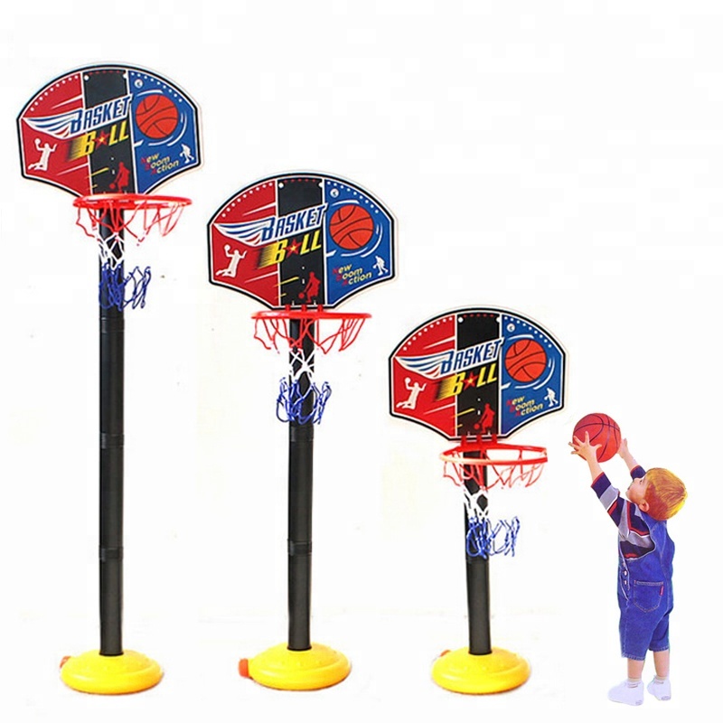 ห่วงบาสเก็ตบอลเด็กปรับได้พร้อมขาตั้งแบบพกพาและมาพร้อมกับลูกบาสและปั๊มลม    Kids Adjustable Basketball Hoop Game with Stand, Portable and Comes with Ball and Air Pump, Sports Toy