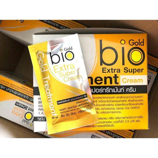 Green Bio Super ทรีทเม้นไบโอ (สีทอง) Bio Gold Super Treatment Cream (12 ซอง)
