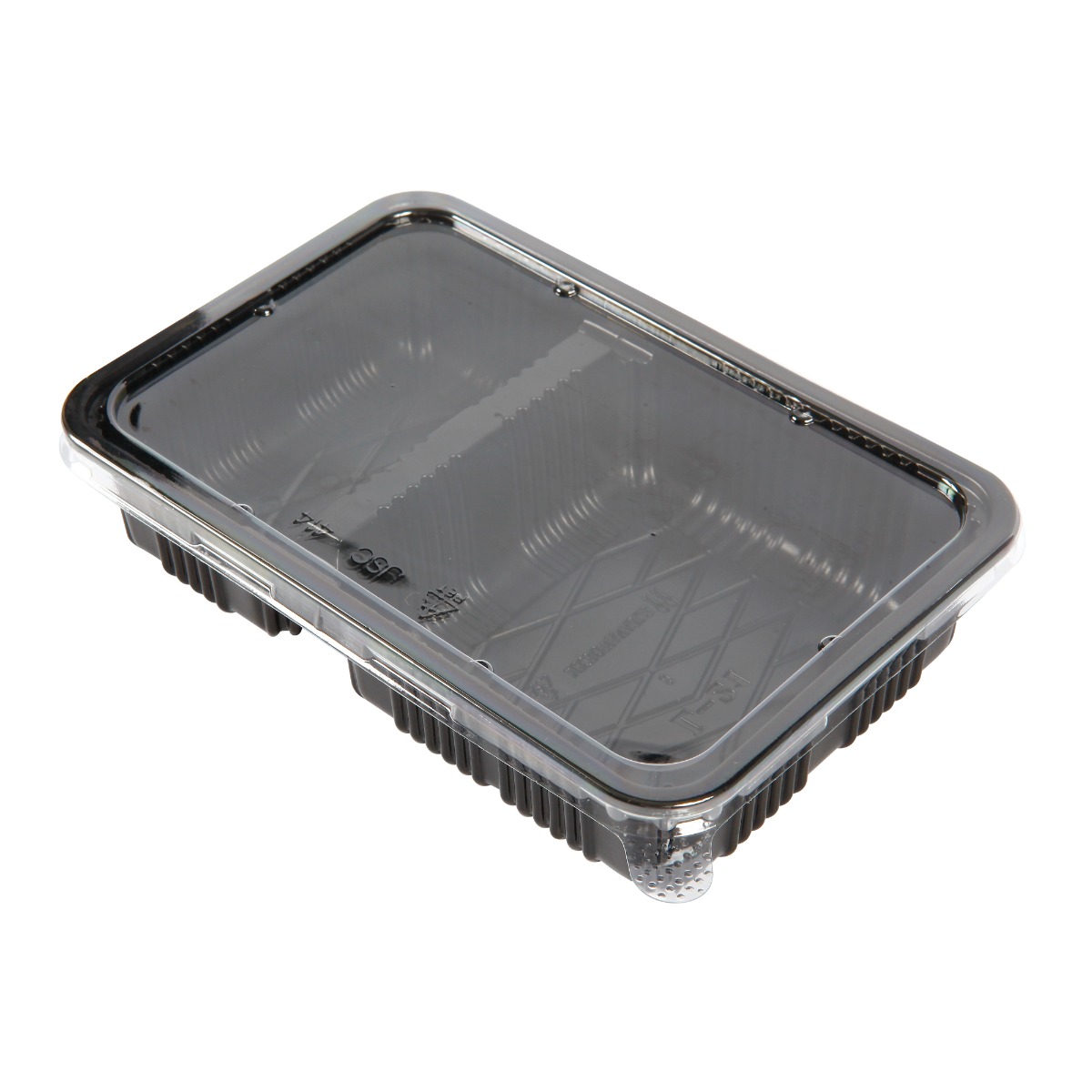 กล่องพลาสติกดำ 2 ช่อง+ฝา 300 ใบ/ลัง S&C L-21/Black plastic box 2 compartment + lid 300 pieces / box S&C L-21