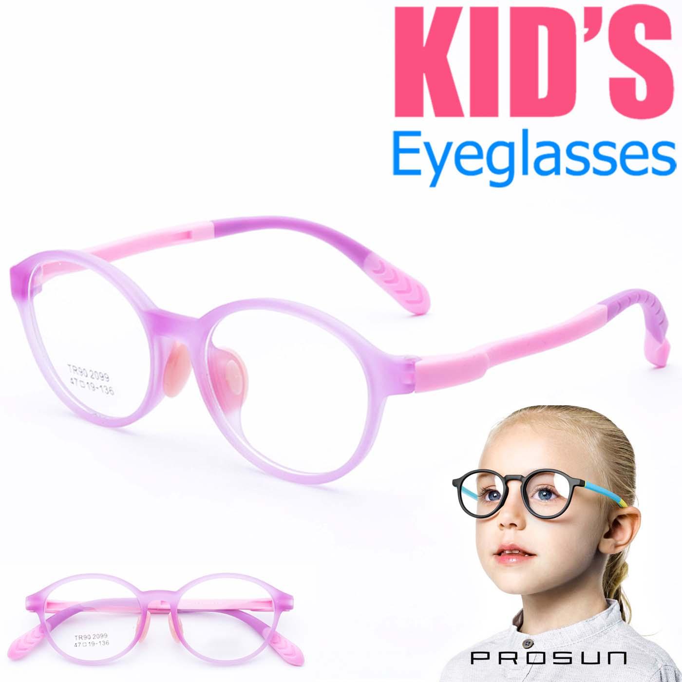 แว่นตาเกาหลีเด็ก Fashion Korea Children แว่นตาเด็ก รุ่น 2099 C-4 สีชมพู กรอบแว่นตาเด็ก Round ทรงกลม Eyeglass baby frame ( สำหรับตัดเลนส์ ) วัสดุ TR-90 เบาและยืดหยุนได้สูง ขาข้อต่อ Kid eyewear Glasses