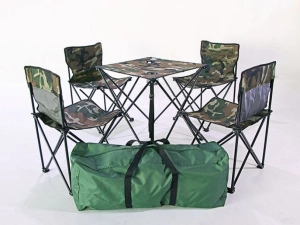 ภาพหน้าปกสินค้าชุดโต๊ะเก้าอี้แค้มป์ปิ้งไซส์ใหญ่  (เก้าอี้นั่ง 4 ตัว และโต๊ะวางของ) ที่เกี่ยวข้อง