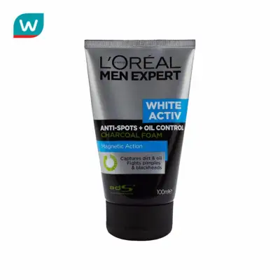 L'Oreal Men Expert White Active Oil Control Charcoal Brightening Foam 100 Ml.