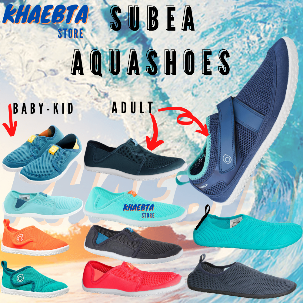 รองเท้าลุยน้ำ Aqua shoes รองเท้าชายหาด SUBEA Adult Aquashoes SNK 120 Navy CN